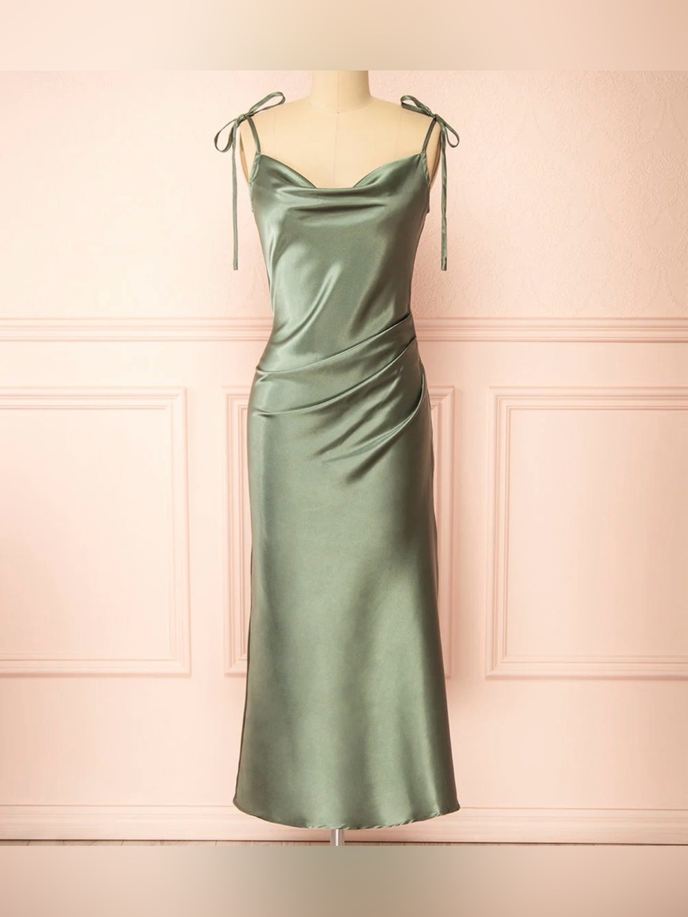Cowl neck midi dress